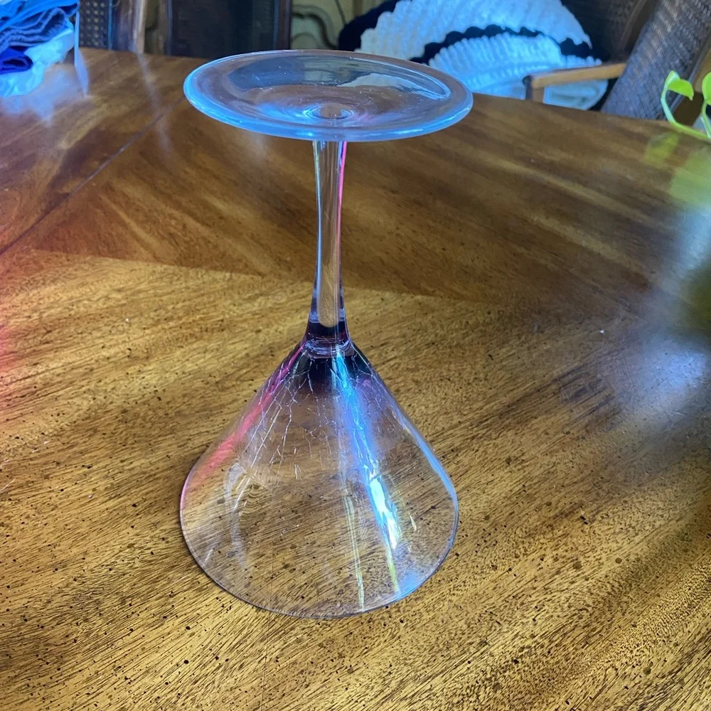 Pier 1 Purple Crackle Martini Glass